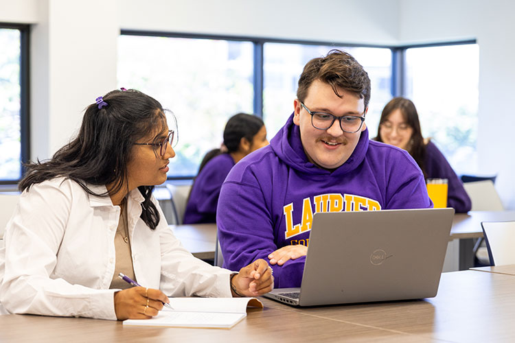 Students studying in classroom