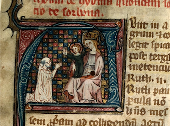 View of detailed image from an illuminated manuscript