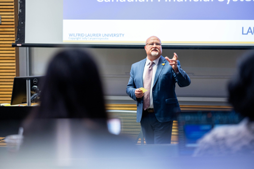 professor teaching in Lazaridis Hall