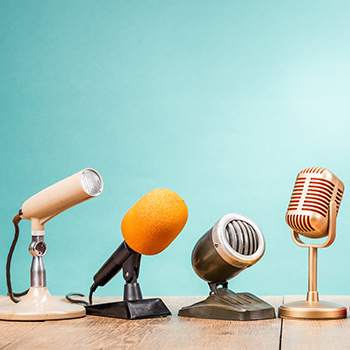 Row of microphones