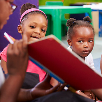 Children listen to story