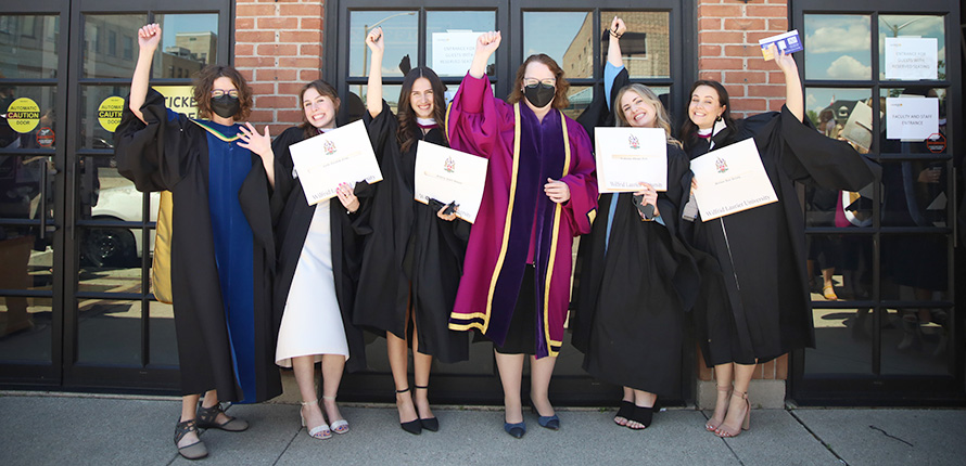 Laurier President Deborah MacLatchy with students